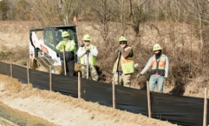 We can implement silt fencing at the bottom of slopes, around excavations or earthworks, and along the edges of water bodies.